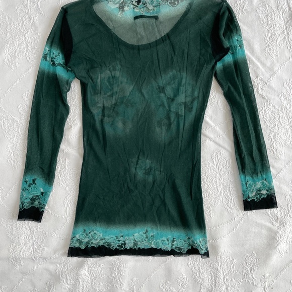 Jean Paul Gaultier Floral Long sleeve Mesh Top - Picture 2 of 8